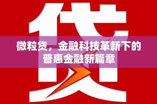 白云鄂博矿区微粒贷，金融科技革新下的普惠金融新篇章