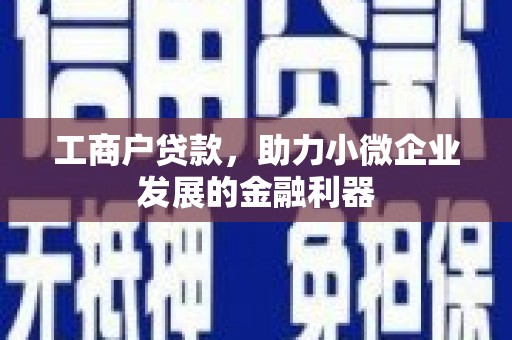白云鄂博矿区工商户贷款，助力小微企业发展的金融利器