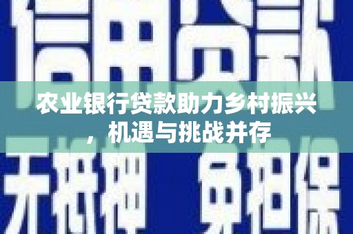 白云鄂博矿区农业银行贷款助力乡村振兴，机遇与挑战并存